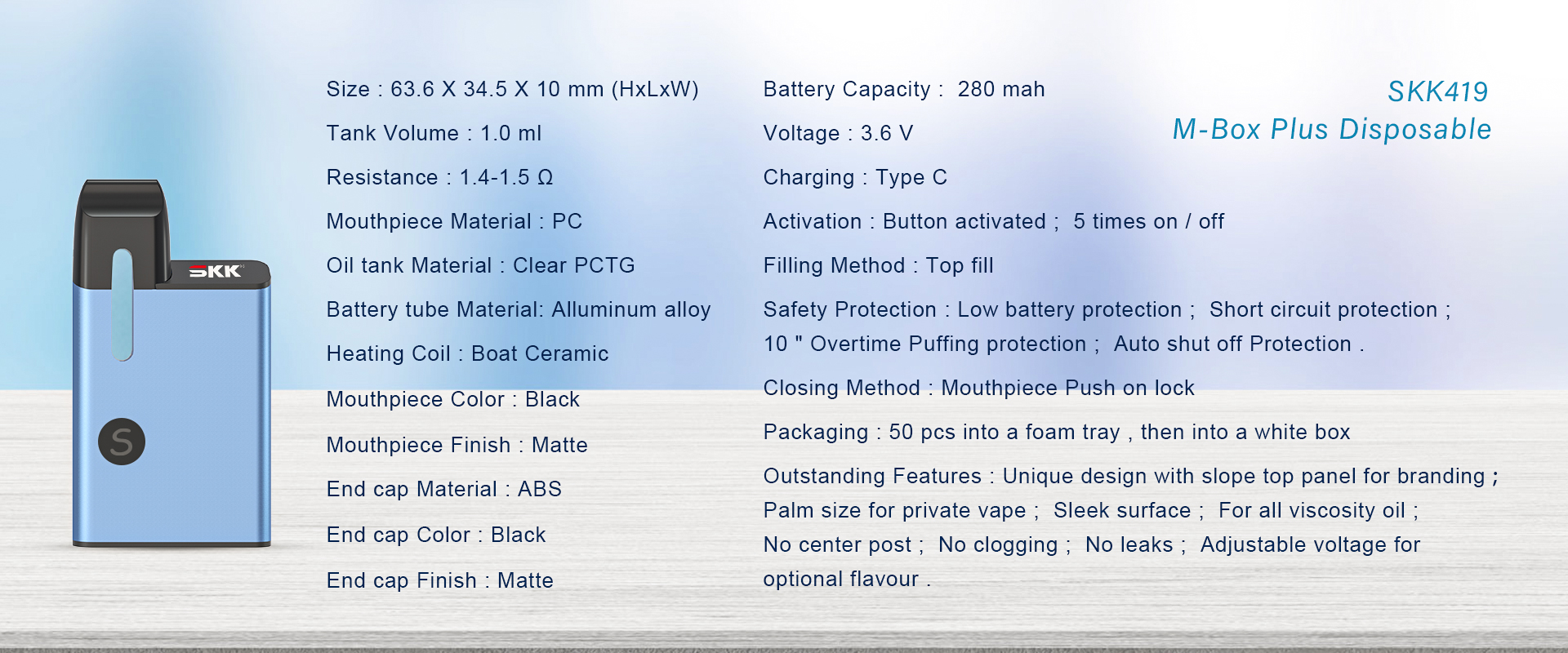 SKK419 M-Box Plus Disposable